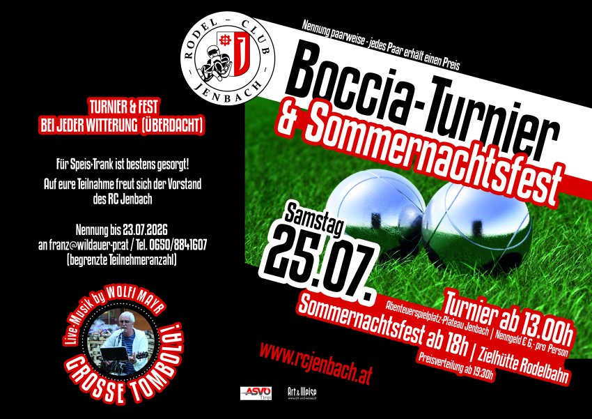 Rodelclub Jenbach Boccia-Turnier & Sommernachtsfest