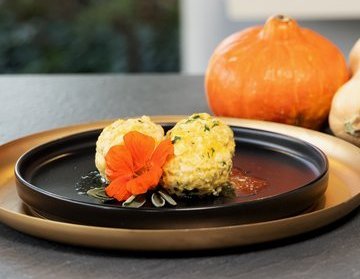 Knödel und Kürbis